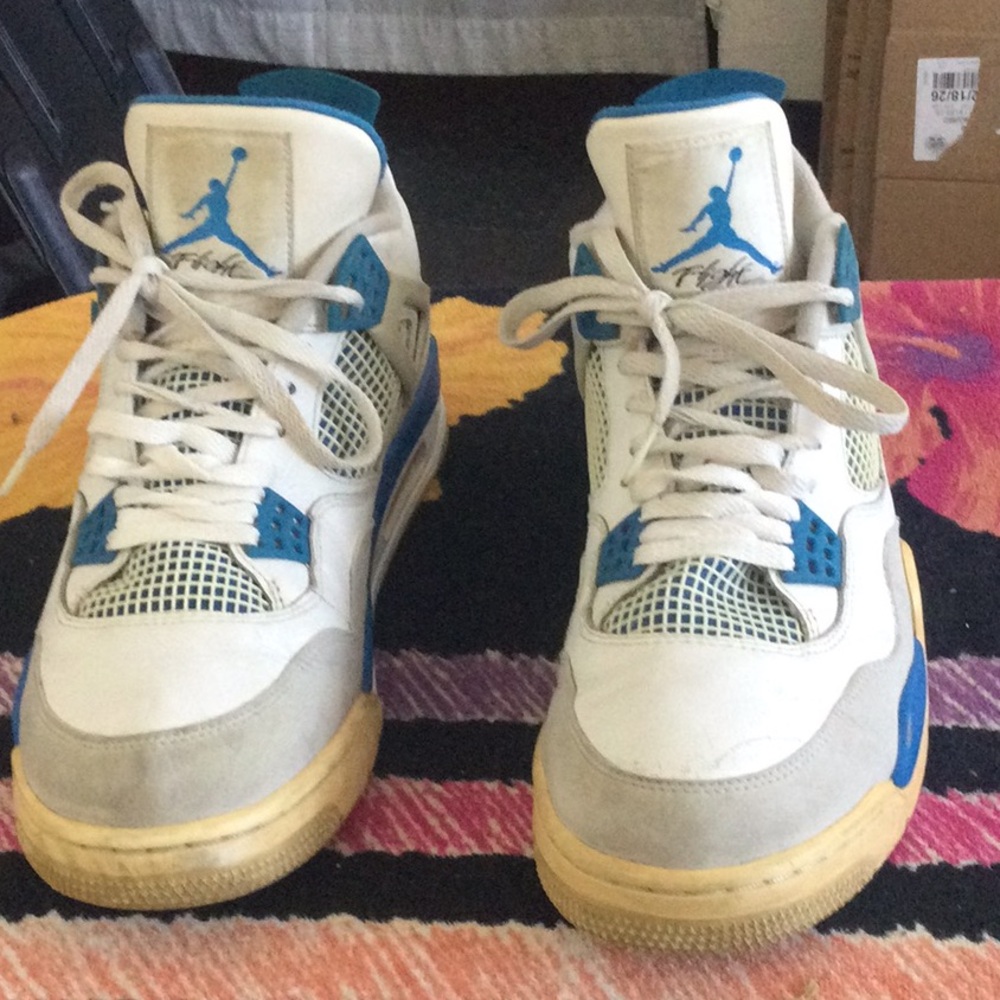 White and Blue Sneakers